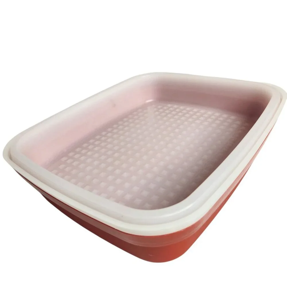 Vintage Tupperware #1518-4 Paprika Red Jr Season-N-Serve Meat Marinade Container